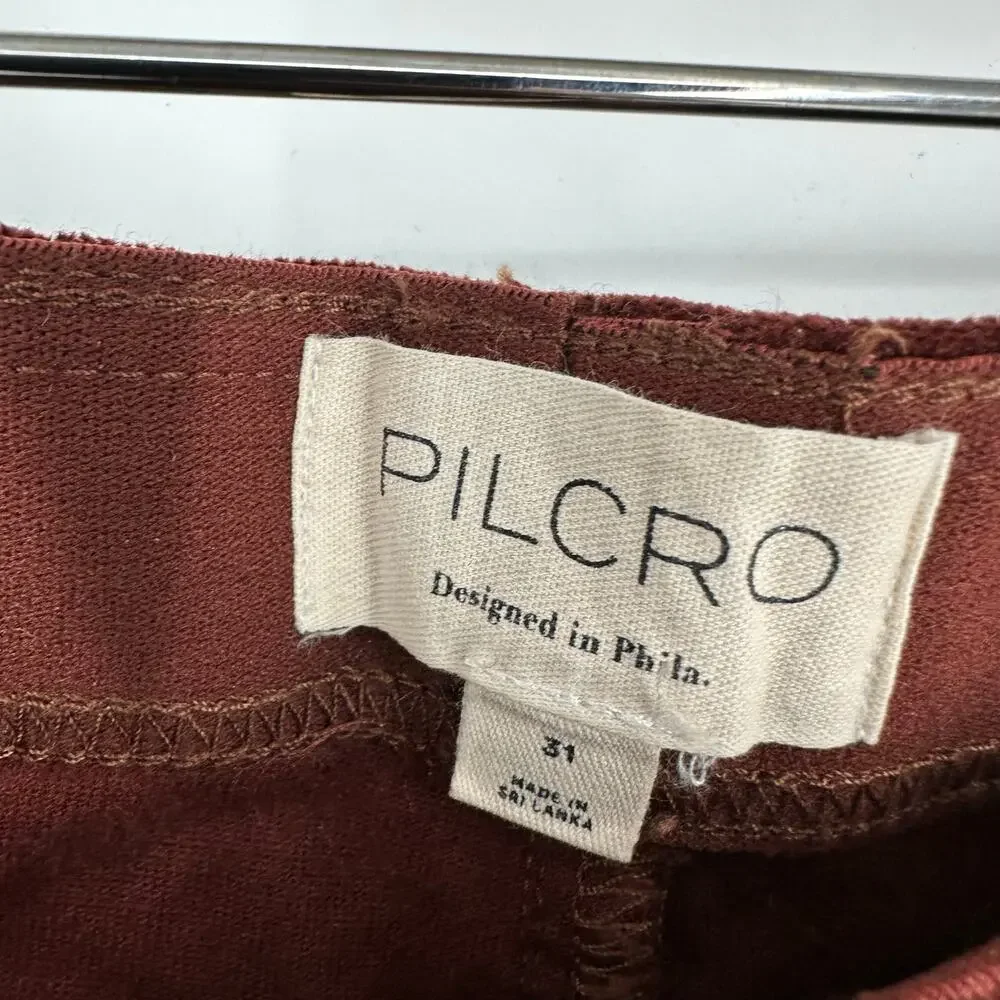 Anthropologie Pilcro Womens 31 Pull On Corduroy Flare Pants Navy Marin 70s Boho - Picture 8 of 14